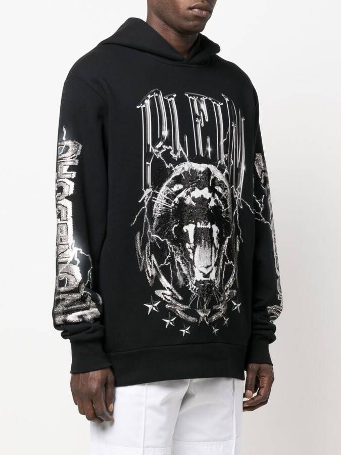 Philipp Plein Hoodie met grafische print Zwart