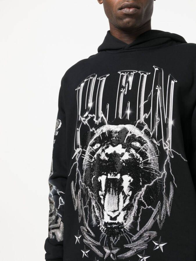 Philipp Plein Hoodie met grafische print Zwart