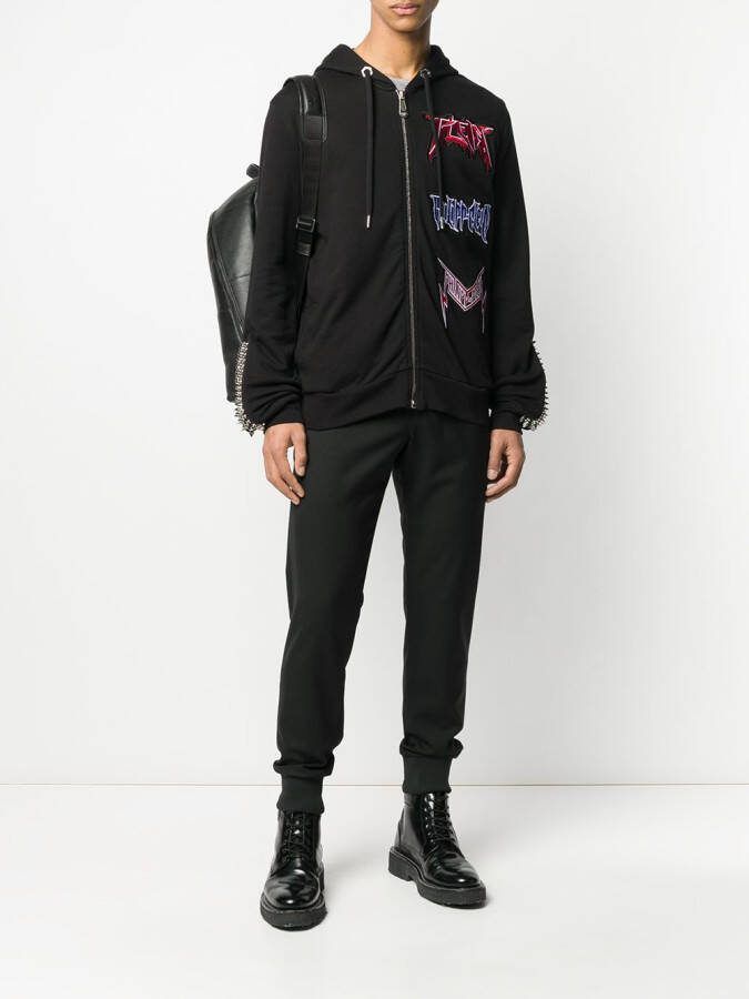 Philipp Plein Hoodie met logopatch Zwart