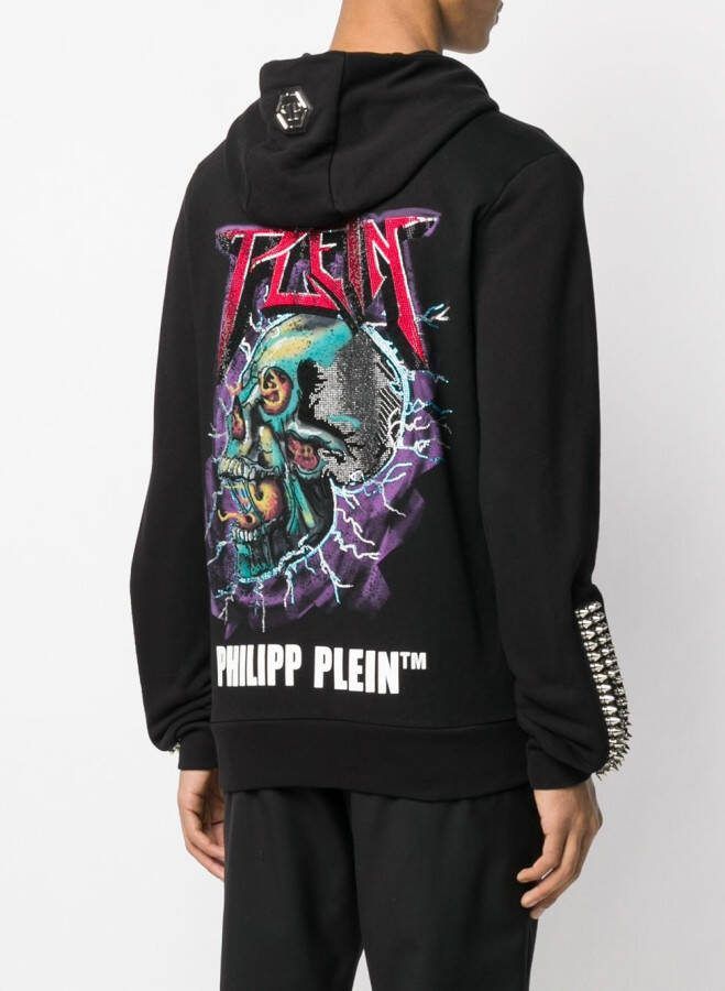 Philipp Plein Hoodie met logopatch Zwart