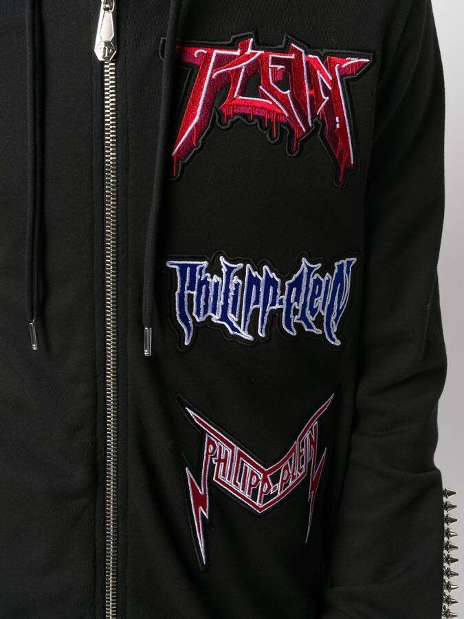 Philipp Plein Hoodie met logopatch Zwart