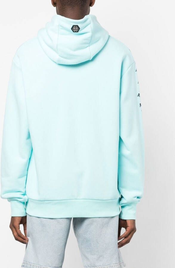 Philipp Plein Hoodie met logoprint Blauw