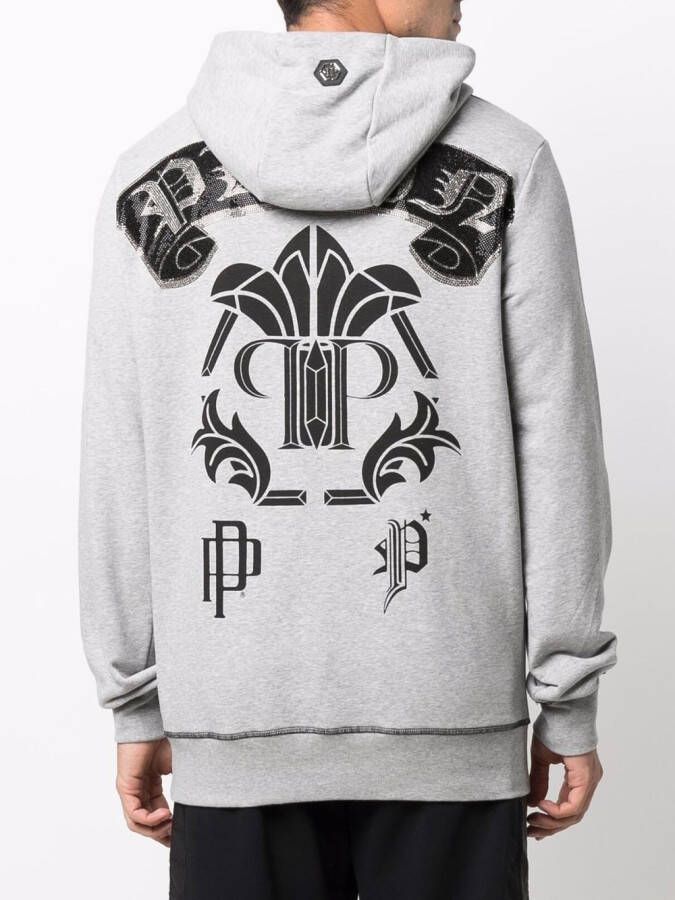 Philipp Plein Hoodie met logoprint Grijs