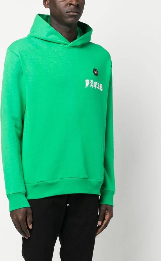 Philipp Plein Hoodie met logoprint Groen