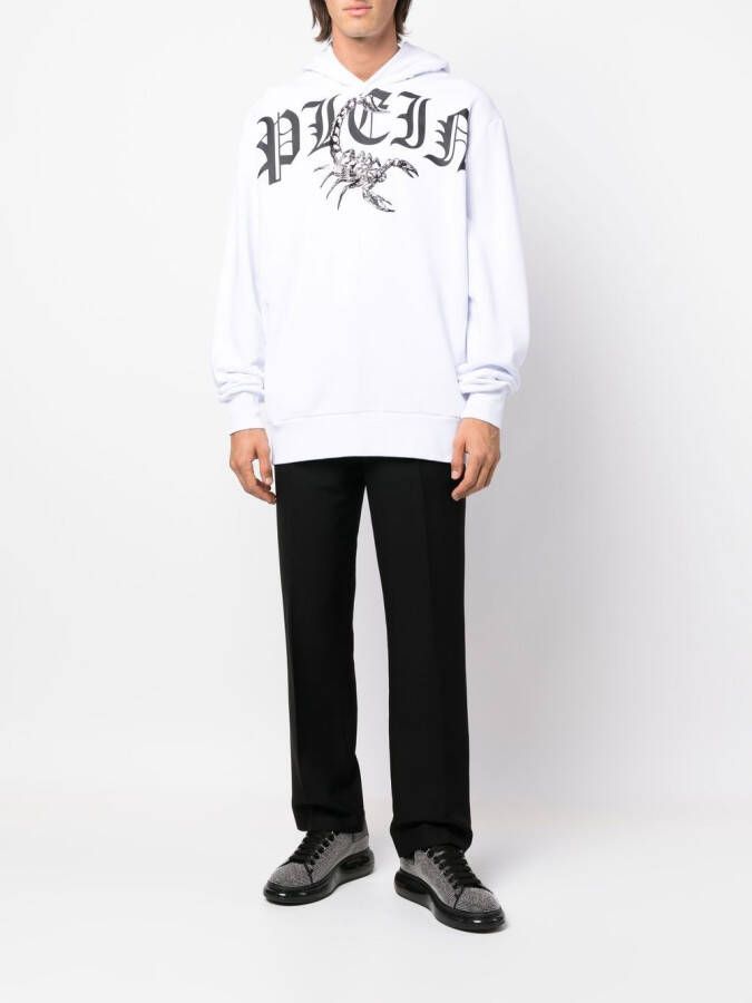 Philipp Plein Hoodie met logoprint Wit