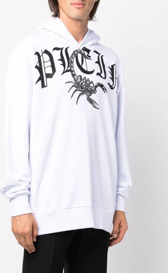 Philipp Plein Hoodie met logoprint Wit