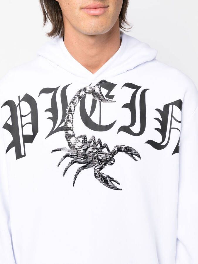 Philipp Plein Hoodie met logoprint Wit