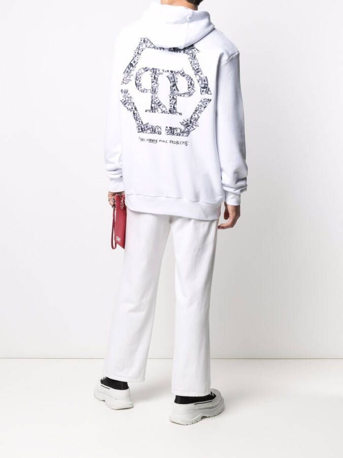 Philipp Plein Hoodie met logoprint Wit