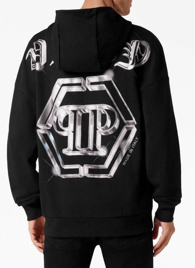 Philipp Plein Hoodie met logoprint Zwart