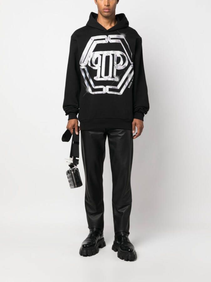 Philipp Plein Hoodie met logoprint Zwart