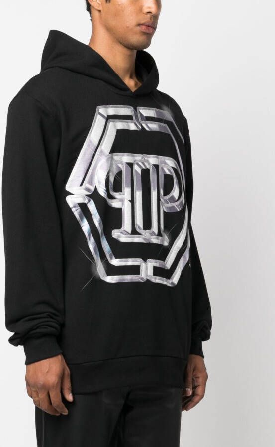 Philipp Plein Hoodie met logoprint Zwart