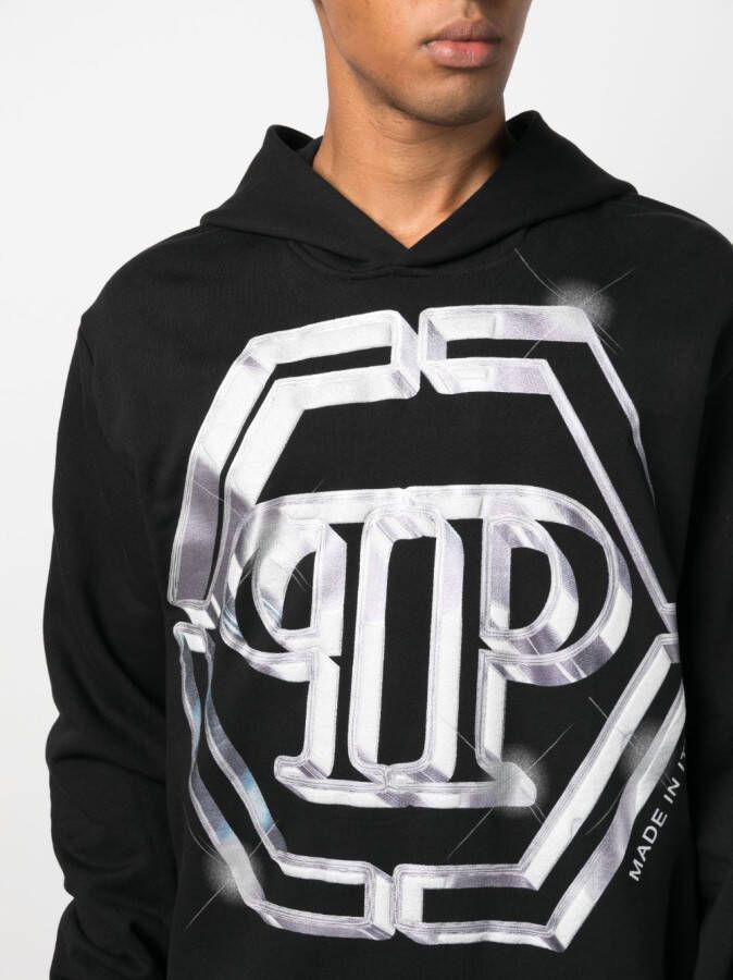 Philipp Plein Hoodie met logoprint Zwart