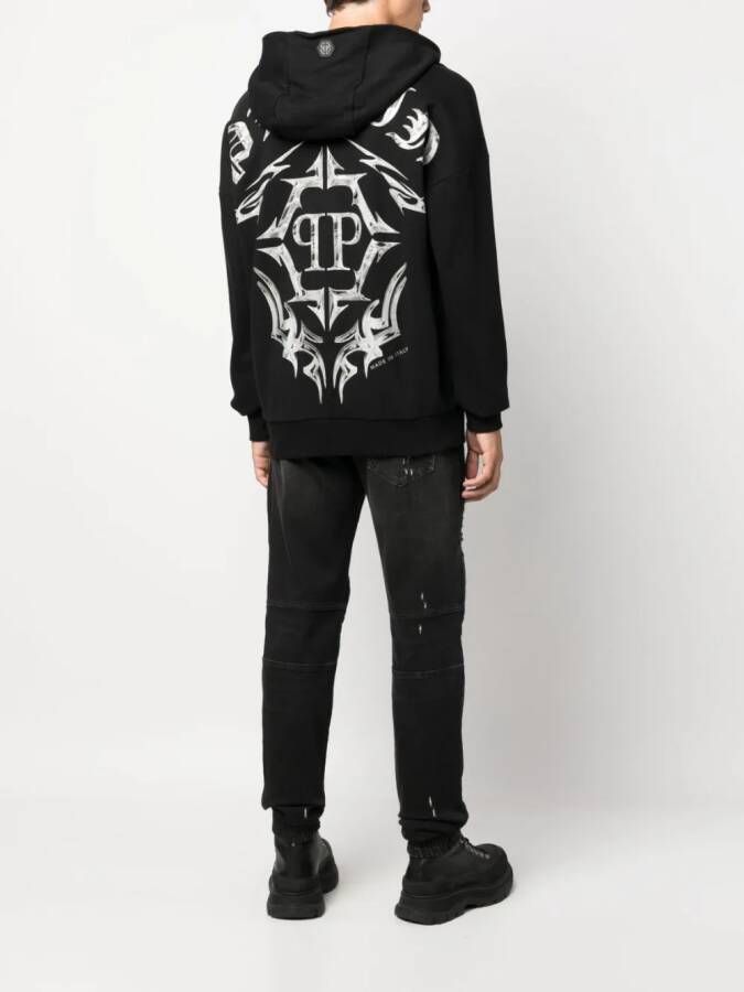 Philipp Plein Hoodie met logoprint Zwart