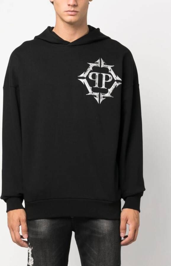Philipp Plein Hoodie met logoprint Zwart