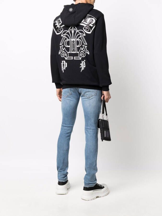 Philipp Plein Hoodie met logoprint Zwart