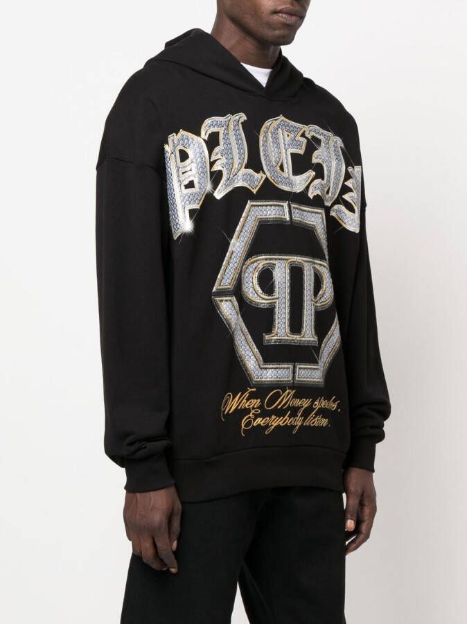 Philipp Plein Hoodie met logoprint Zwart