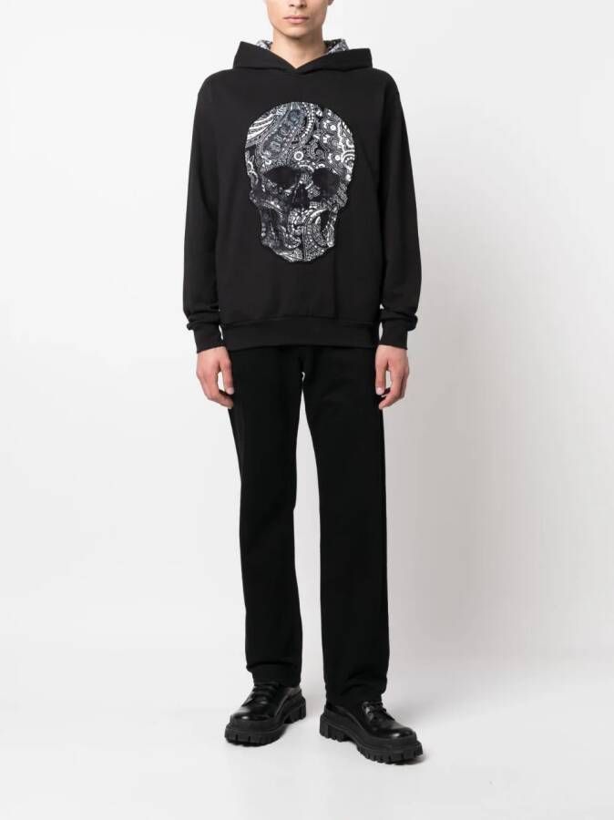 Philipp Plein Hoodie met paisley-print Zwart