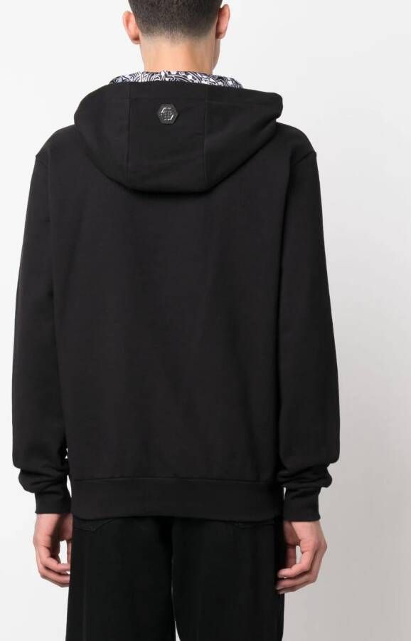Philipp Plein Hoodie met paisley-print Zwart
