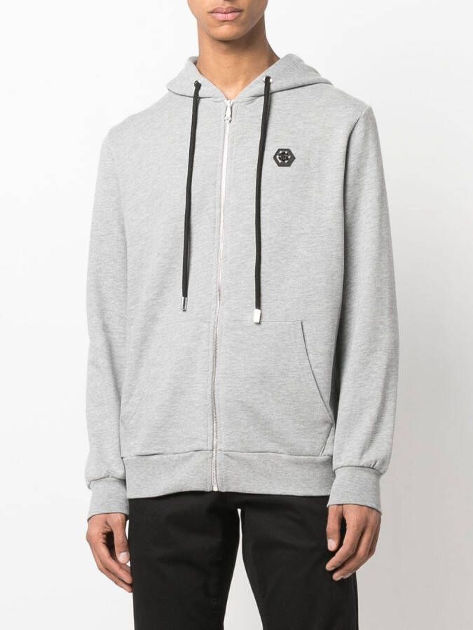 Philipp Plein Hoodie met rits Grijs