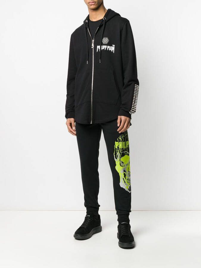 Philipp Plein Hoodie met rits Zwart