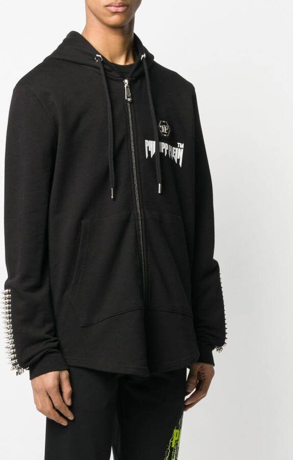 Philipp Plein Hoodie met rits Zwart