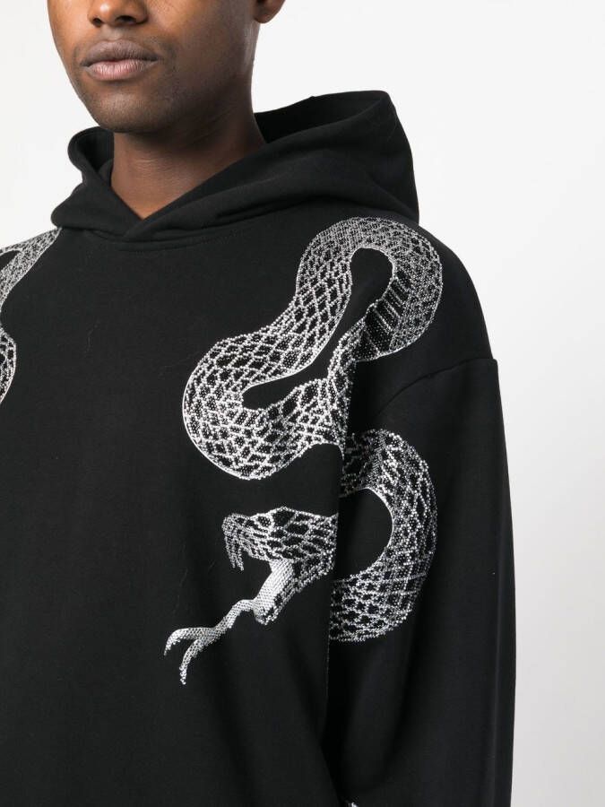 Philipp Plein Hoodie met slangenprint Zwart