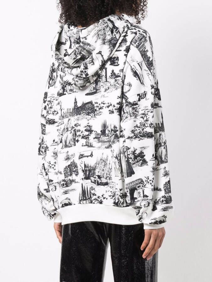 Philipp Plein Hoodie verfraaid met kristallen Wit