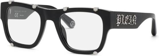 Philipp Plein Icon bril met vierkant montuur Zwart