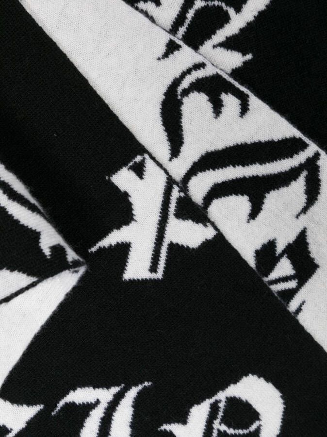 Philipp Plein Intarsia sjaal Zwart