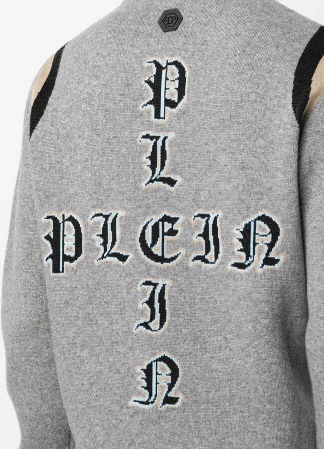 Philipp Plein Intarsia sweater Grijs