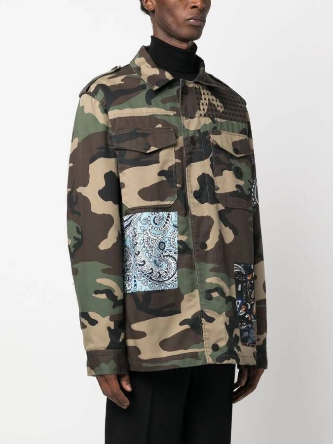 Philipp Plein Jack met camouflageprint Groen