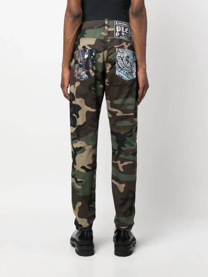 Philipp Plein Jeans met camouflageprint Groen