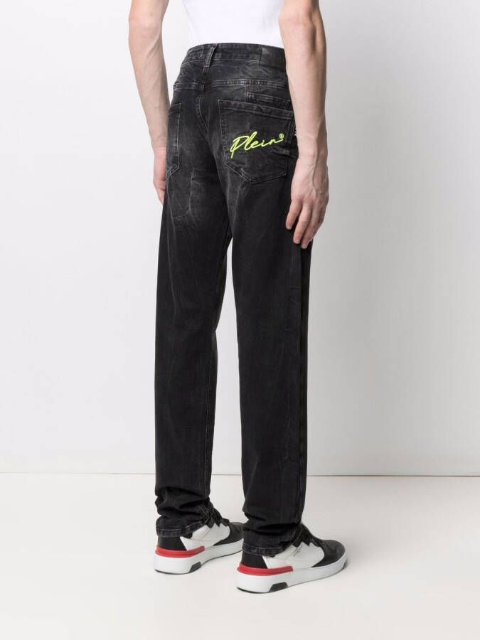 Philipp Plein Jeans met doodskop Zwart