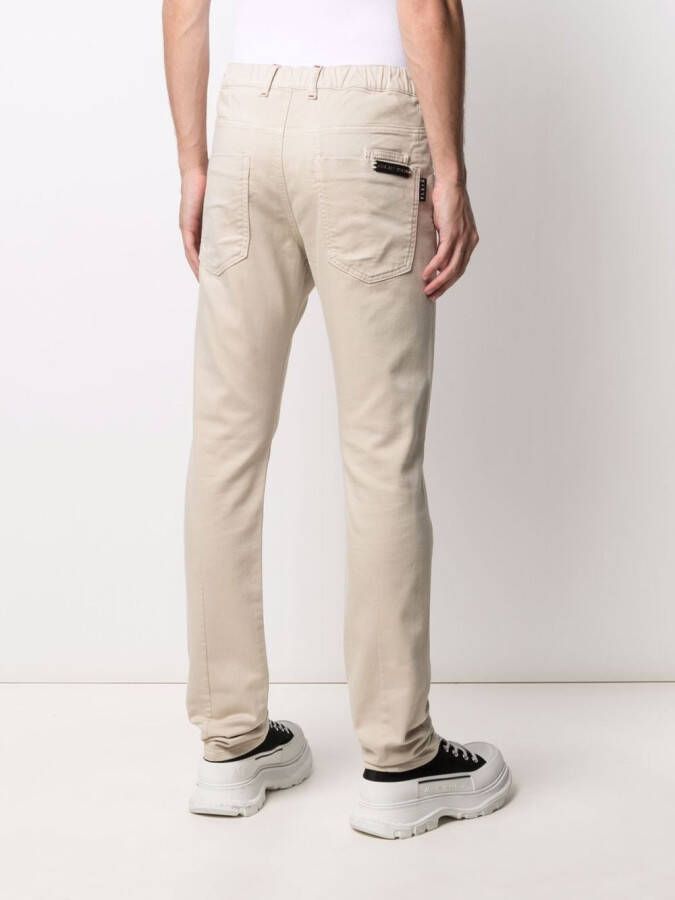 Philipp Plein Jeans met elastische taille Beige