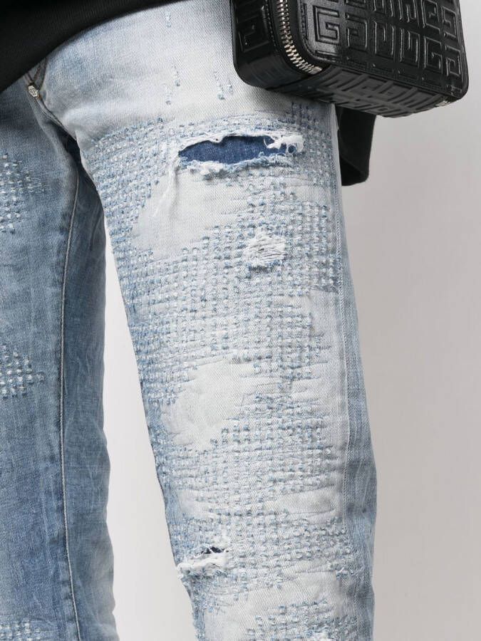 Philipp Plein Jeans met gerafeld detail Blauw