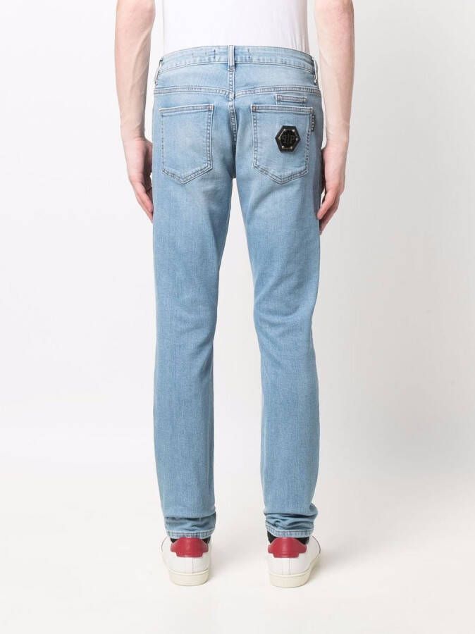 Philipp Plein Jeans met logo Blauw