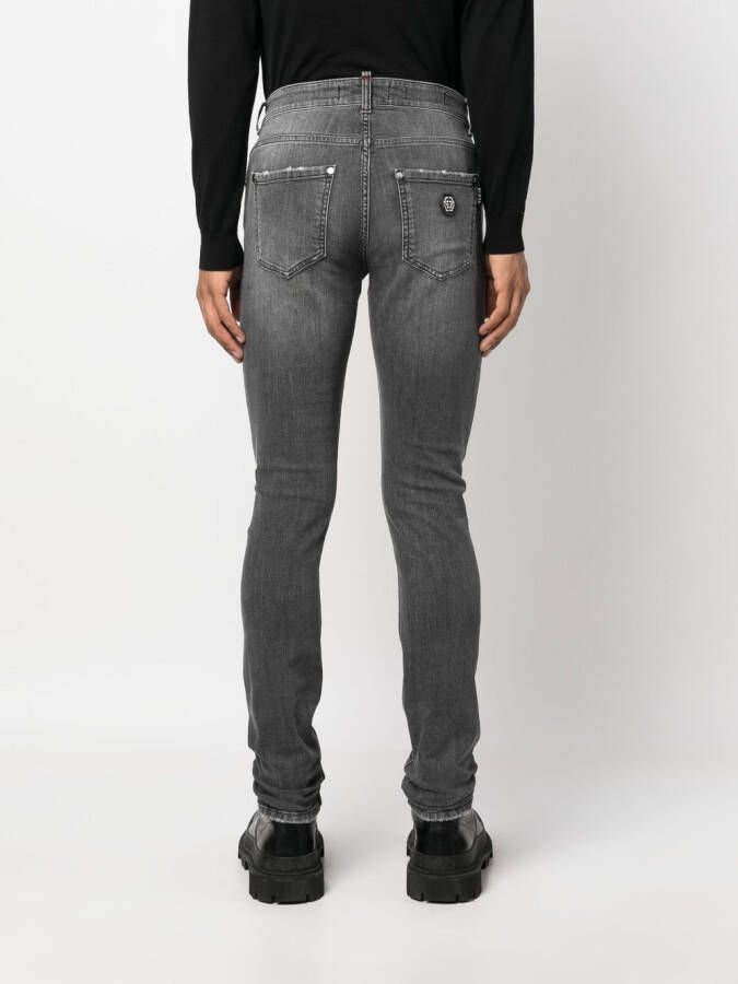 Philipp Plein Jeans met logopatch Grijs
