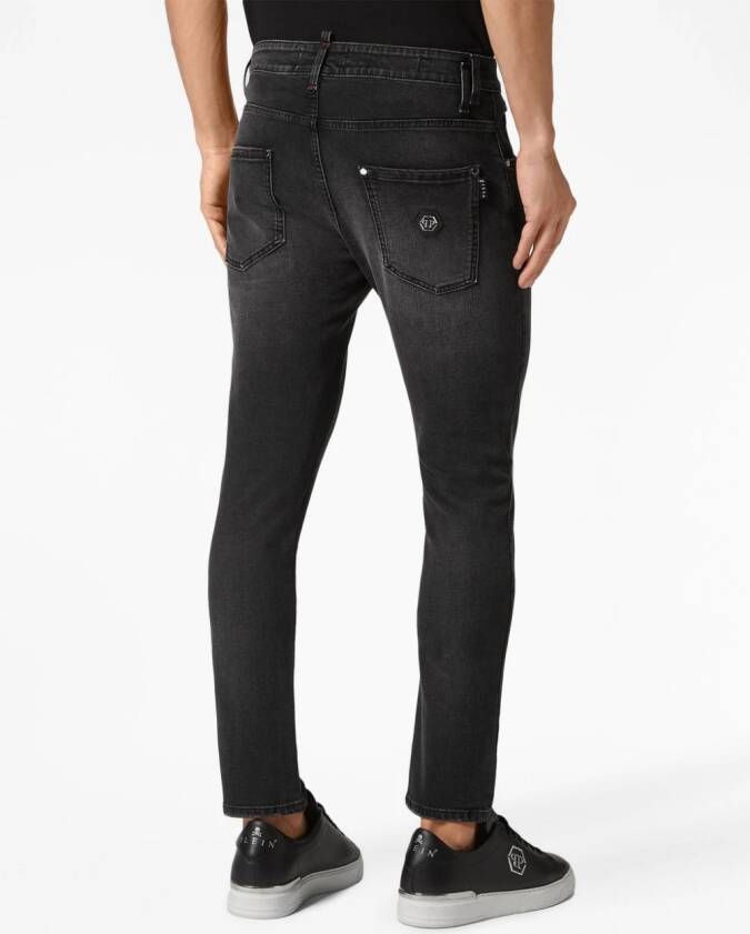 Philipp Plein Jeans met logopatch Zwart