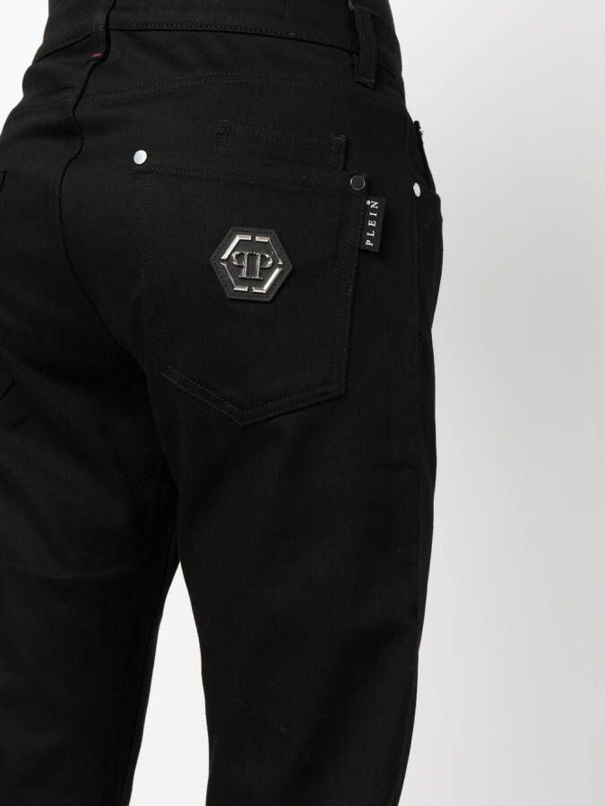 Philipp Plein Jeans met logopatch Zwart