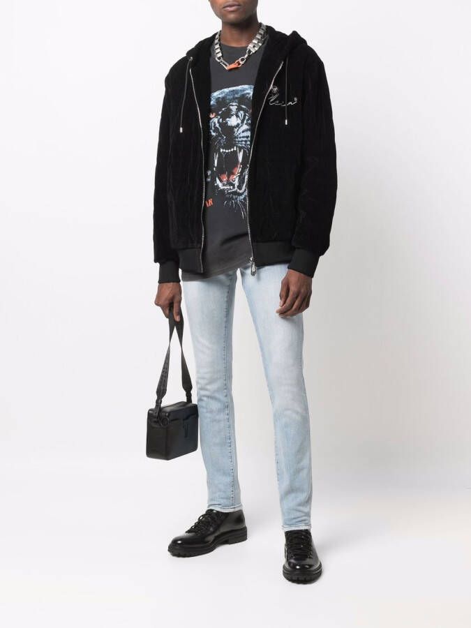 Philipp Plein Jeans met logoplakkaat Blauw