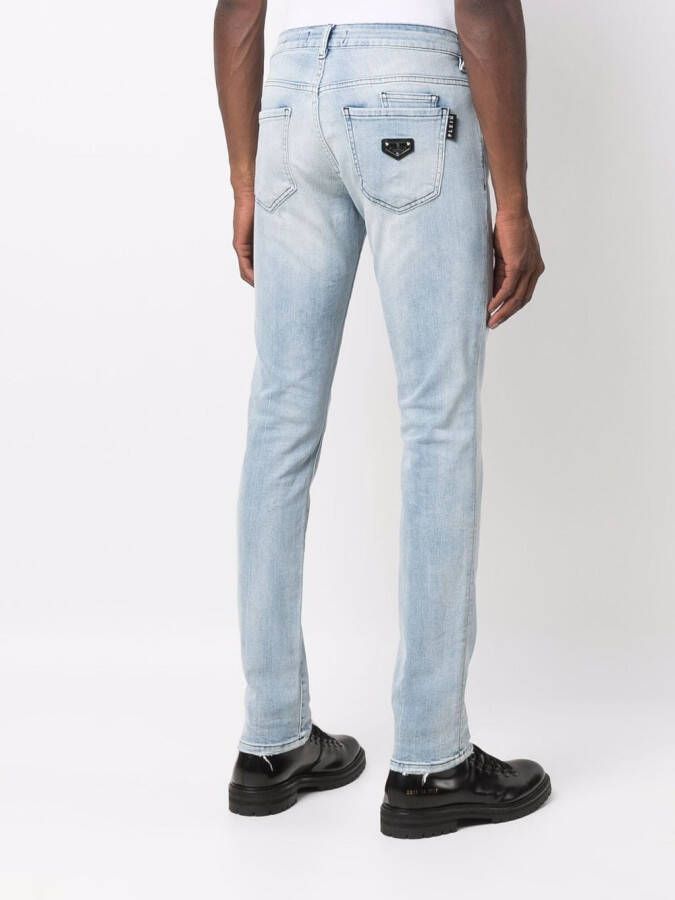 Philipp Plein Jeans met logoplakkaat Blauw