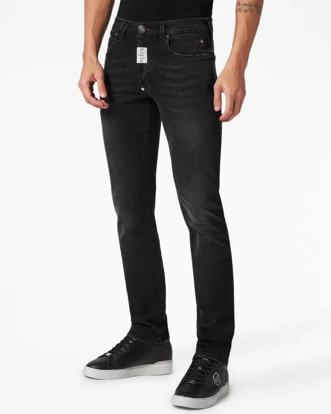 Philipp Plein Jeans met logoplakkaat Zwart
