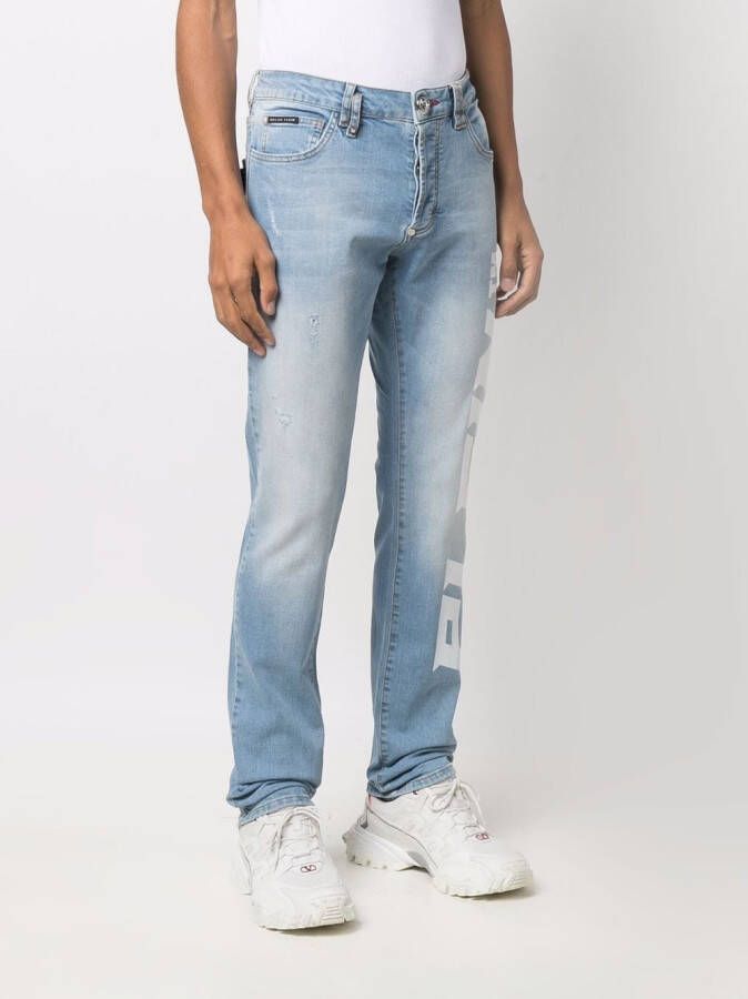 Philipp Plein Jeans met logoprint Blauw