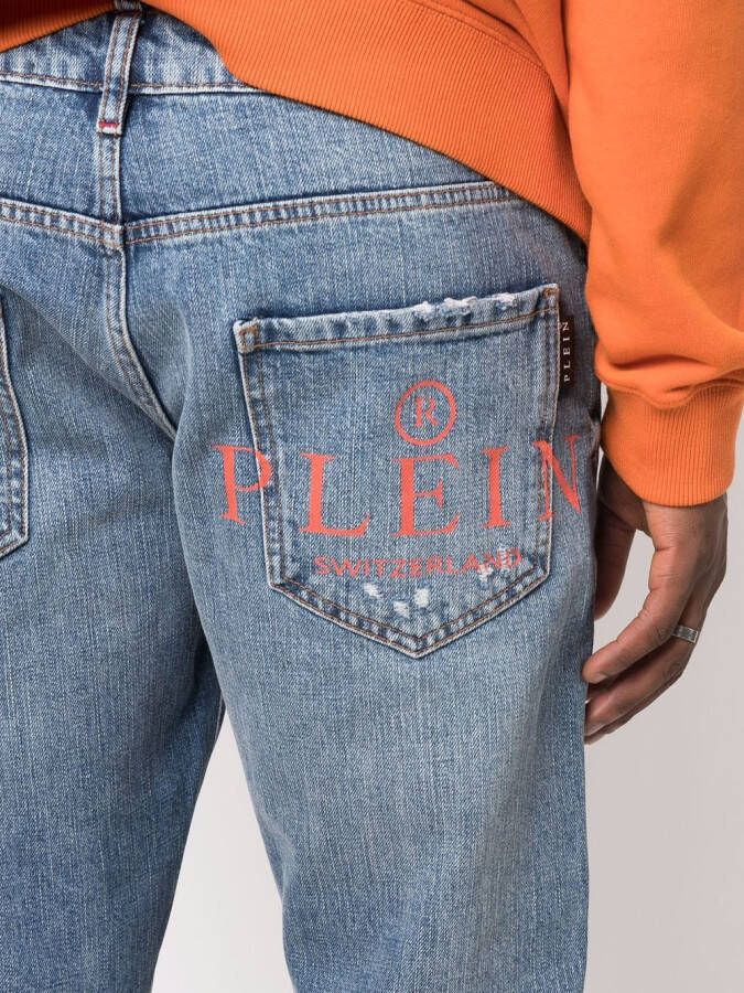 Philipp Plein Jeans met logoprint Blauw