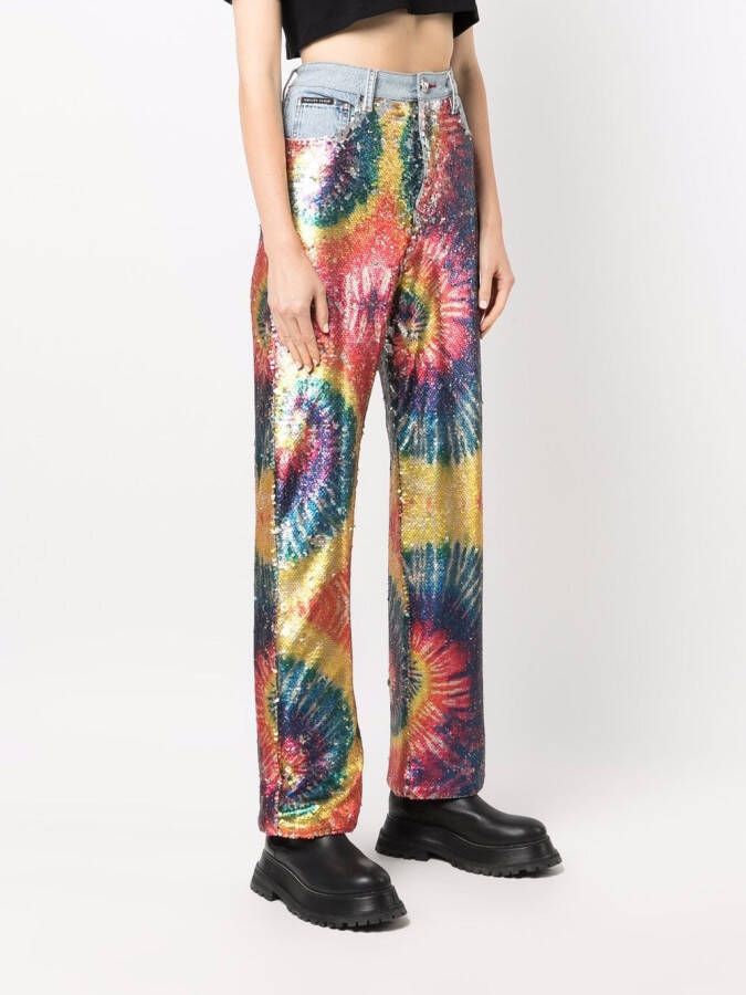 Philipp Plein Jeans met pailletten Blauw