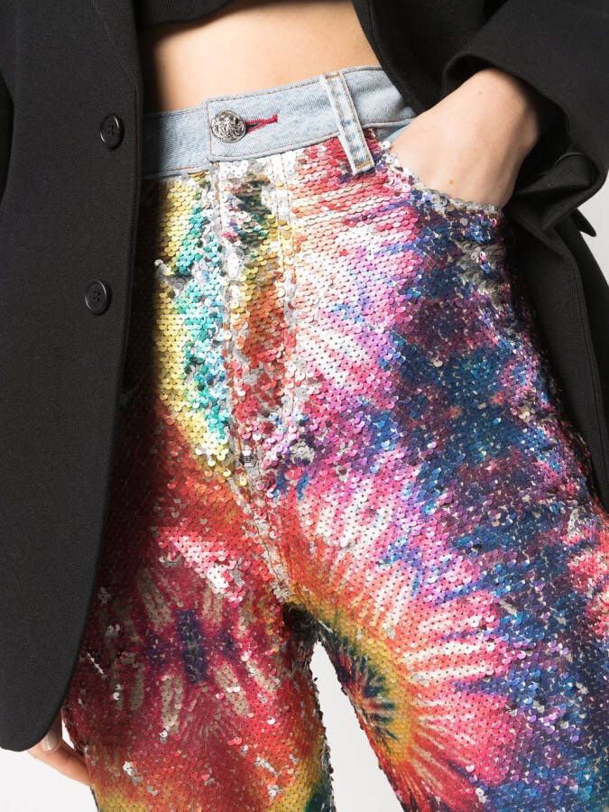 Philipp Plein Jeans met pailletten Blauw