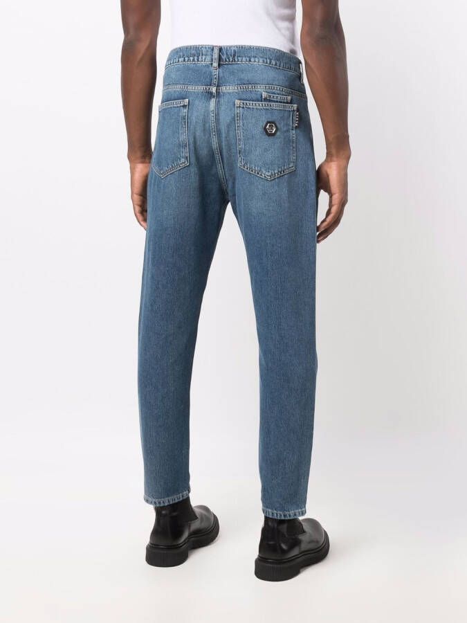 Philipp Plein Jeans met toelopende pijpen Blauw