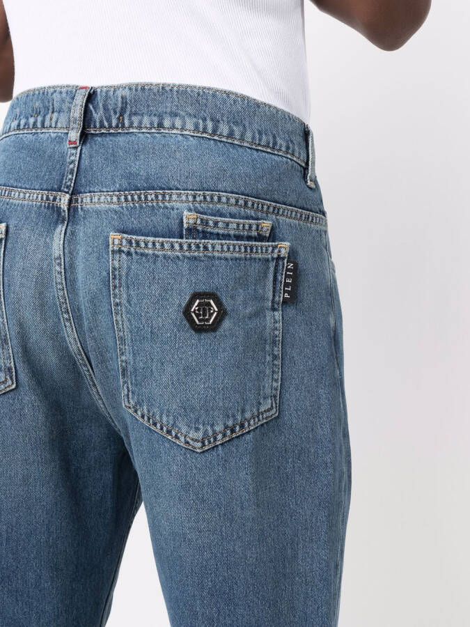 Philipp Plein Jeans met toelopende pijpen Blauw