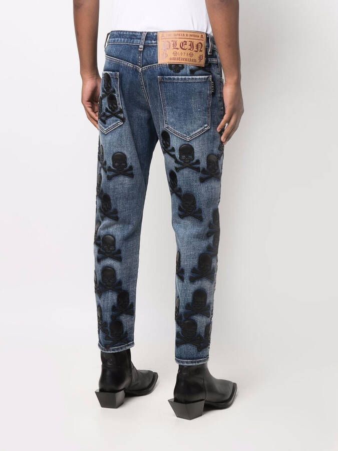 Philipp Plein Jeans met toelopende pijpen Blauw