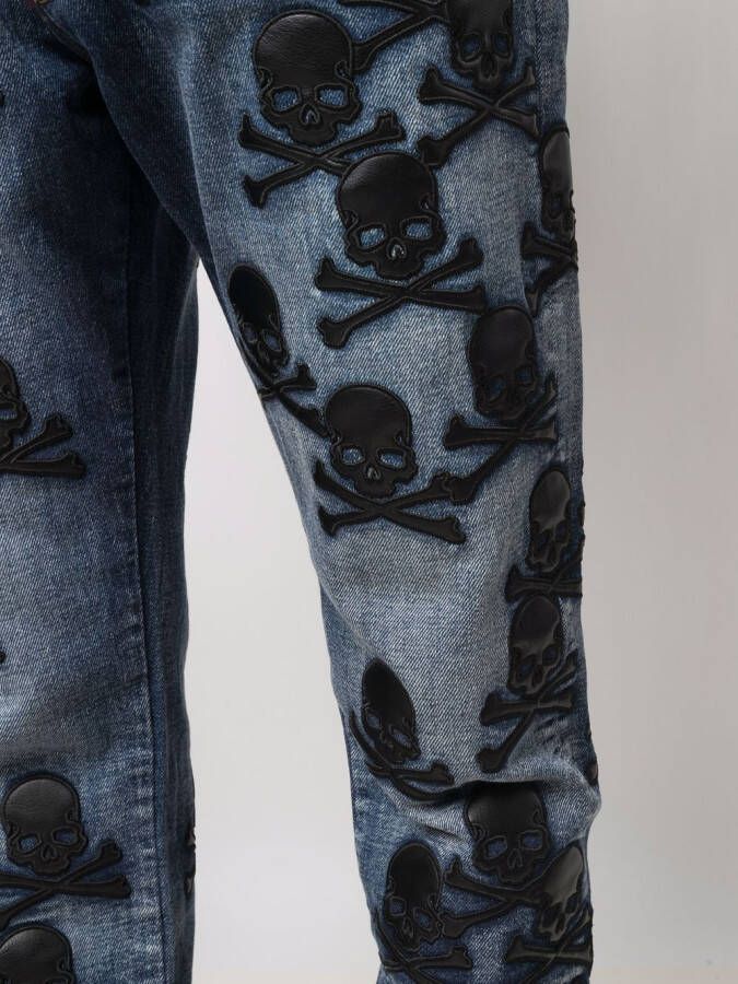 Philipp Plein Jeans met toelopende pijpen Blauw